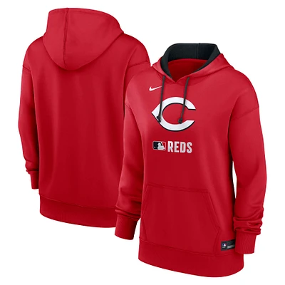 Women's Nike Red Cincinnati Reds Authentic Collection Performance Pullover Hoodie