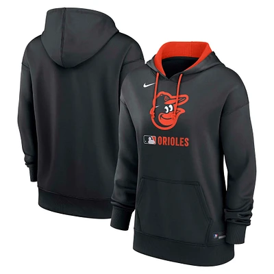 Women's Nike Black Baltimore Orioles Authentic Collection Performance Pullover Hoodie