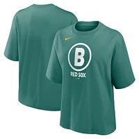 Women's Nike  Green Boston Red Sox 2025 City Connect Logo Boxy T-Shirt