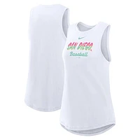 Women's Nike White San Diego Padres City Connect Tricode High Neck Performance Tank Top