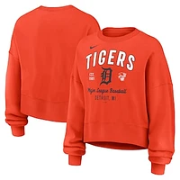 Women's Nike Orange Detroit Tigers Oversized High Hip Pullover Sweatshirt