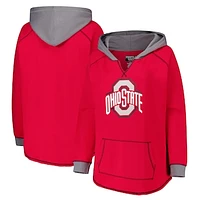 Women's Fanatics Scarlet Ohio State Buckeyes Plus Boom Pullover Hoodie