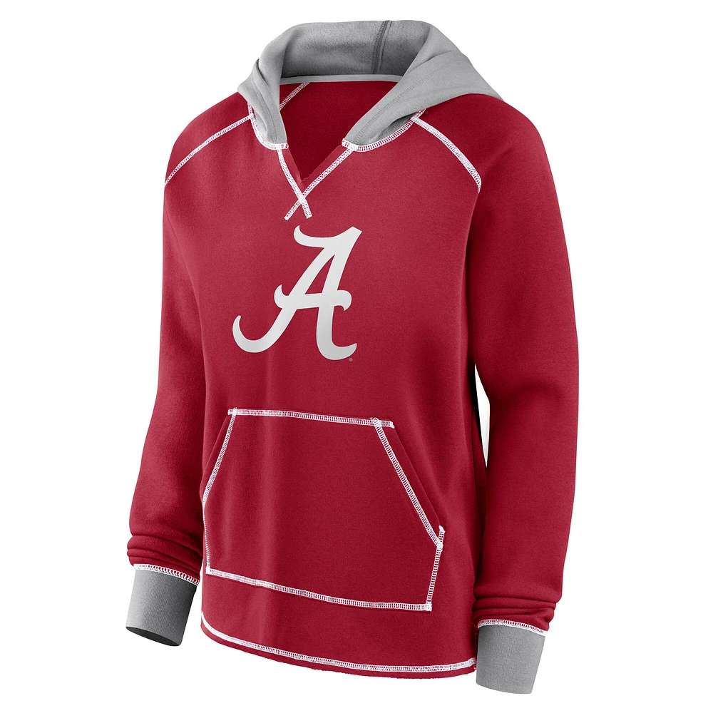 Women's Fanatics Crimson Alabama Tide Plus Boom Pullover Hoodie