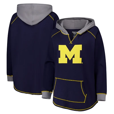 Women's Fanatics Navy Michigan Wolverines Plus Boom Pullover Hoodie