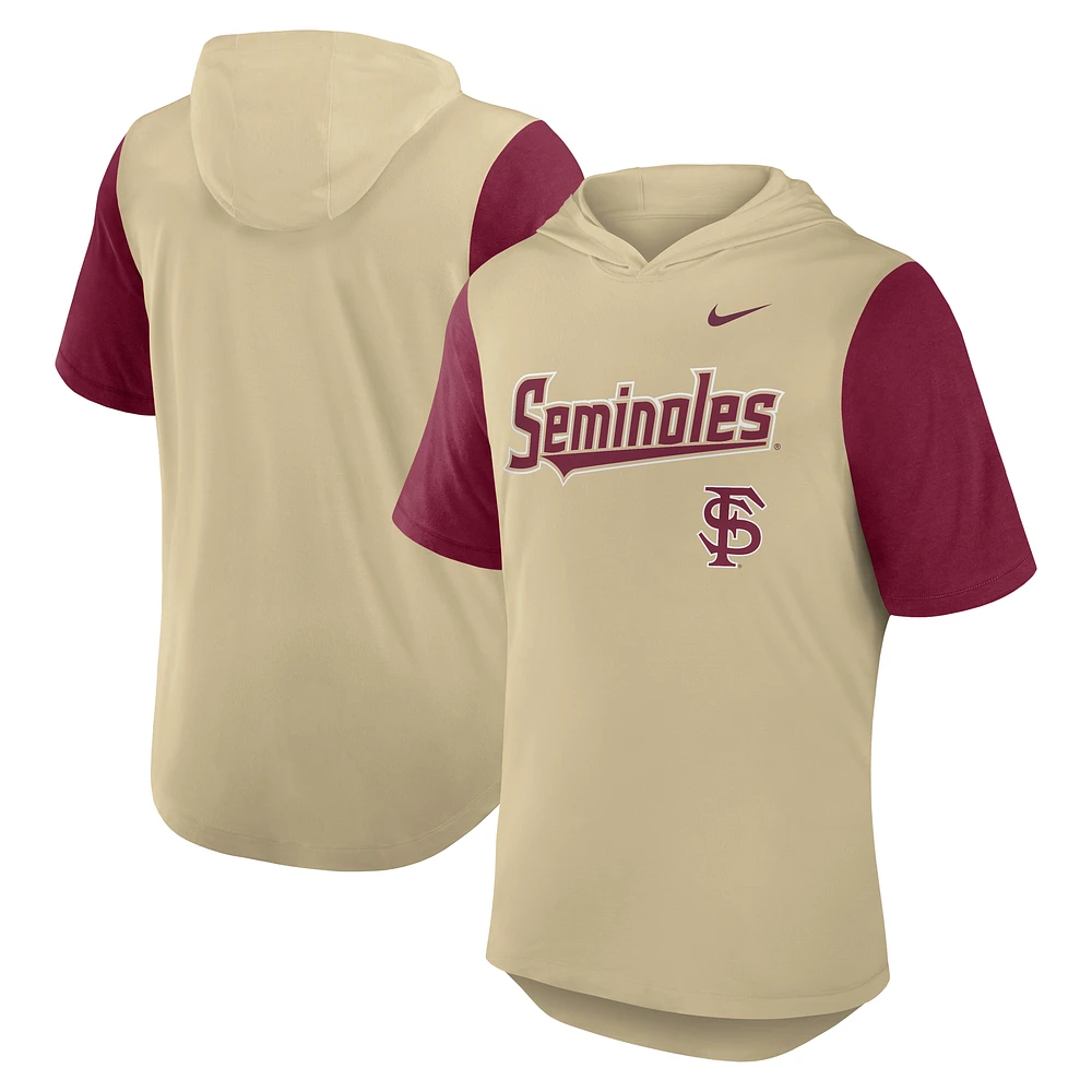 Men's Nike Gold/Garnet Florida State Seminoles Baseball Script Tri-Blend Hoodie T-Shirt