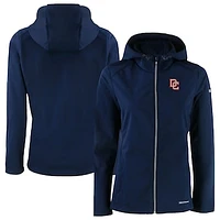 Women's Cutter & Buck Navy Washington Nationals Evoke Eco Softshell Recycled Full-Zip Jacket