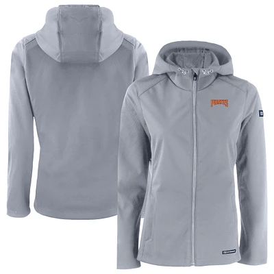 Women's Cutter & Buck Gray Pittsburgh Pirates Evoke Eco Softshell Recycled Full-Zip Jacket