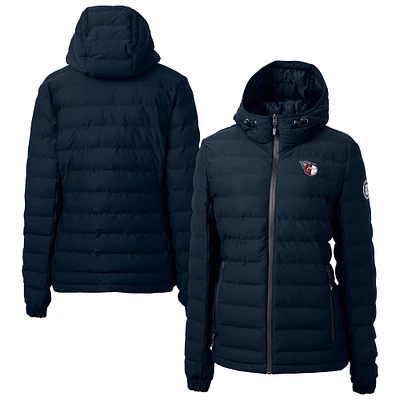 Women's Cutter & Buck Navy Cleveland Guardians  Mission Ridge Repreve Eco Insulated Puffer Jacket