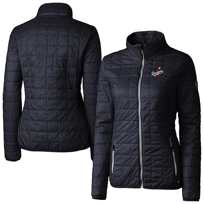 Women's Cutter & Buck Navy Los Angeles Dodgers Rainier PrimaLoft Eco Insulated Full-Zip Puffer Jacket