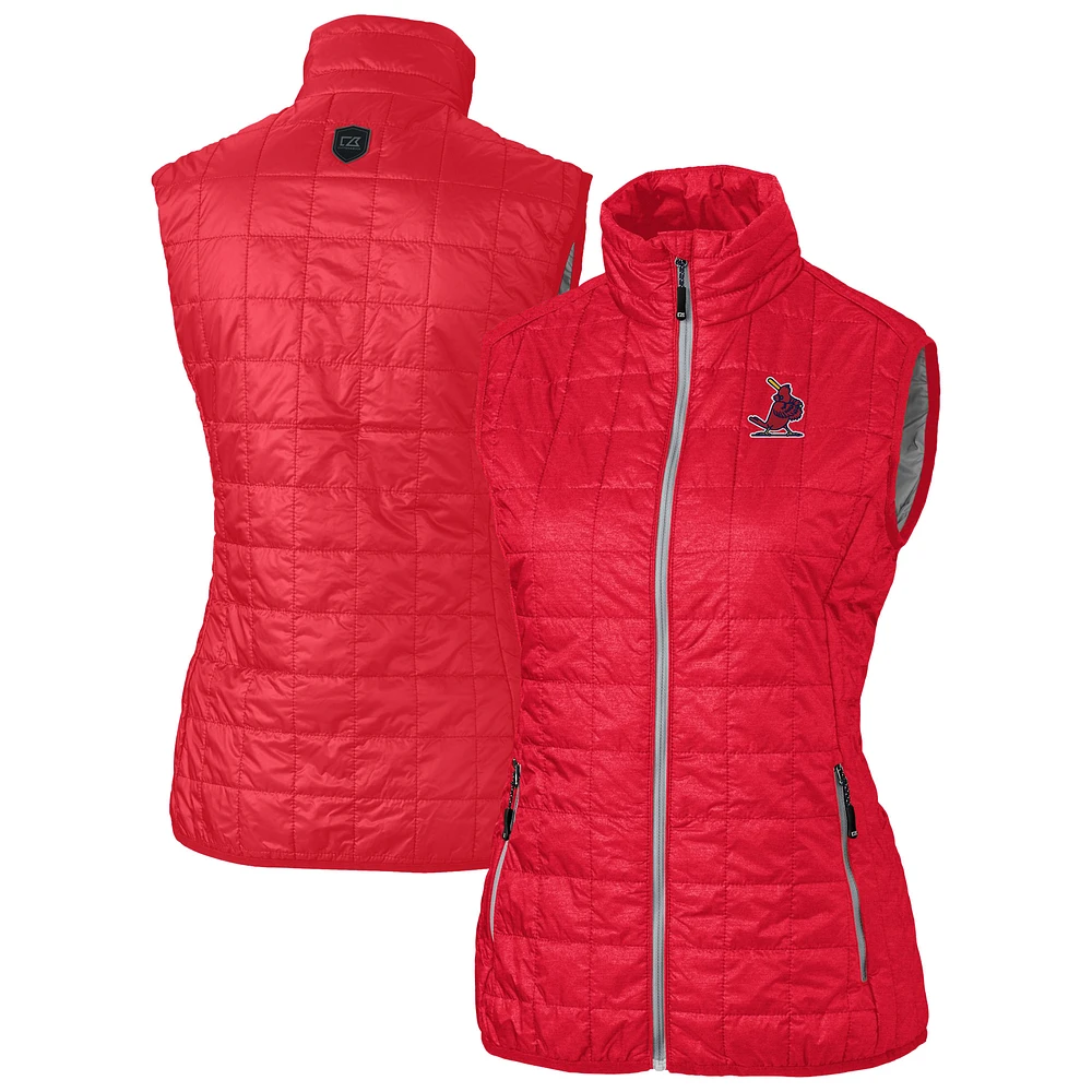 Women's Cutter & Buck Red St. Louis Cardinals Cooperstown Collection Rainier PrimaLoft Eco Insulated Full-Zip Puffer Vest