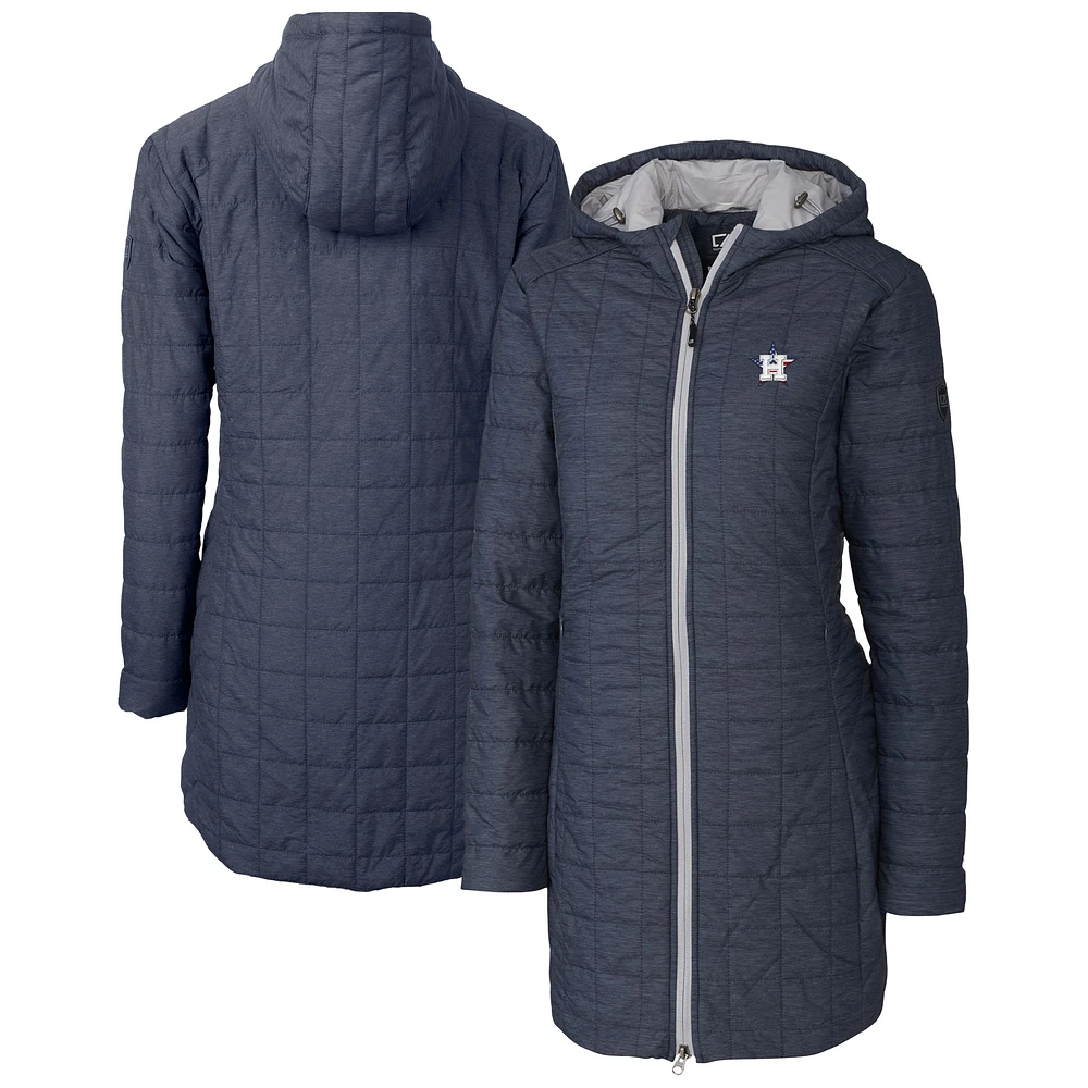 Women's Cutter & Buck Anthracite Houston Astros Rainier Primaloft Eco Insulated Hooded Full-Zip Long Coat