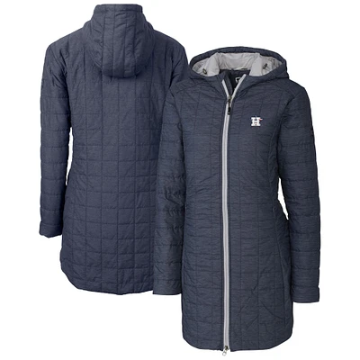 Women's Cutter & Buck  Anthracite Houston Astros Rainier Primaloft Eco Insulated Hooded Full-Zip Long Coat