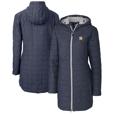 Women's Cutter & Buck  Anthracite Houston Astros Rainier Primaloft Eco Insulated Hooded Full-Zip Long Coat