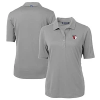Women's Cutter & Buck  Gray Cleveland Guardians DryTec Virtue Eco Pique Recycled Polo