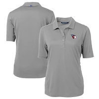 Women's Cutter & Buck  Gray Cleveland Guardians DryTec Virtue Eco Pique Recycled Polo