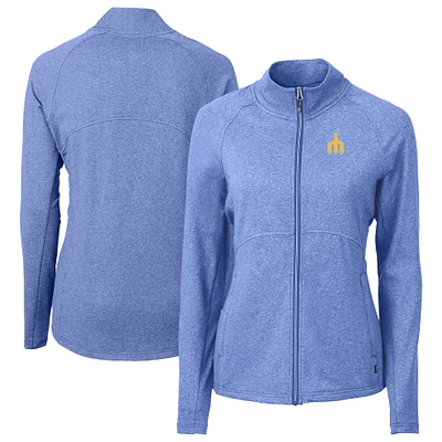 Women's Cutter & Buck  Blue Seattle Mariners Throwback Adapt Eco Knit Hybrid Recycled Full-Zip Jacket