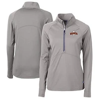Women's Cutter & Buck Gray San Francisco Giants  DryTec Adapt Eco Knit Stretch Recycled Raglan Half-Zip Top