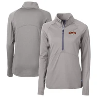Women's Cutter & Buck Gray San Francisco Giants  DryTec Adapt Eco Knit Stretch Recycled Raglan Half-Zip Top