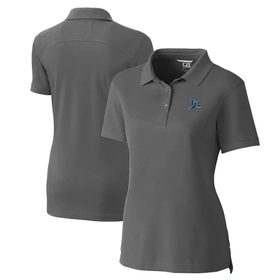 Women's Cutter & Buck Gray Tampa Bay Rays Cooperstown Collection DryTec Advantage Tri-Blend Pique Polo