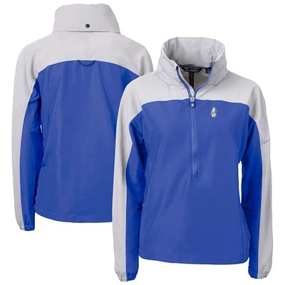 Women's Cutter & Buck Royal Chicago Cubs Cooperstown Collection Charter Eco Recycled Half-Zip Anorak Jacket