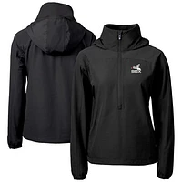 Women's Cutter & Buck Black Chicago White Sox Cooperstown Collection Charter Eco Recycled Half-Zip Anorak Jacket