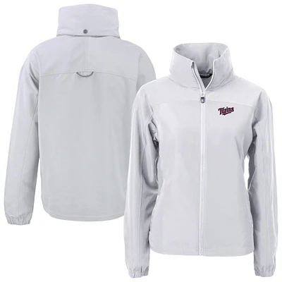 Women's Cutter & Buck Gray Minnesota Twins  Charter Eco Recycled Full-Zip Jacket