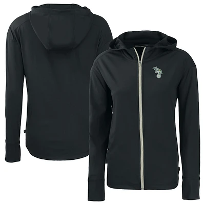 Women's Cutter & Buck Black Athletics Daybreak Eco Recycled Full-Zip Hoodie Jacket