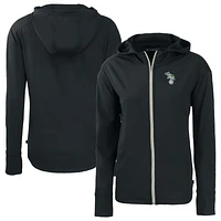 Women's Cutter & Buck Black Athletics Daybreak Eco Recycled Full-Zip Hoodie Jacket