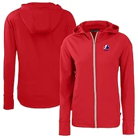 Women's Cutter & Buck Red Montreal Expos  Daybreak Eco Recycled Full-Zip Hoodie Jacket