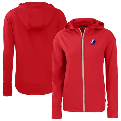 Women's Cutter & Buck Red Montreal Expos  Daybreak Eco Recycled Full-Zip Hoodie Jacket