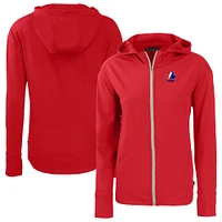 Women's Cutter & Buck Red Montreal Expos  Daybreak Eco Recycled Full-Zip Hoodie Jacket