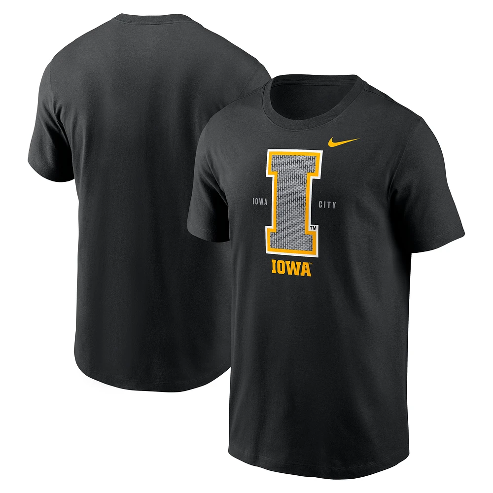 Men's Nike Black Iowa Hawkeyes Campus Local T-Shirt