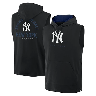Men's Fanatics Black New York Yankees Fire Speed Sleeveless Pullover Hoodie