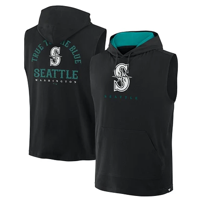Men's Fanatics Black Seattle Mariners Fire Speed Sleeveless Pullover Hoodie
