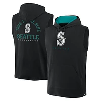 Men's Fanatics Black Seattle Mariners Fire Speed Sleeveless Pullover Hoodie