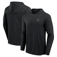 Men's Fanatics Black Chicago Cubs Front Office Power Mono Long Sleeve Hoodie T-Shirt