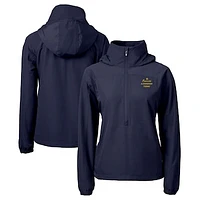 Women's Cutter & Buck Navy Notre Dame Fighting Irish Play Like A Champion Today Charter Eco Recycled Half-Zip Anorak Jacket