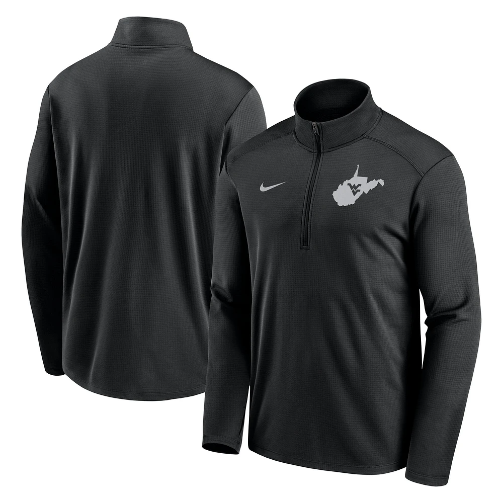 Men's Nike Black West Virginia Mountaineers Pacer Performance Half-Zip Top