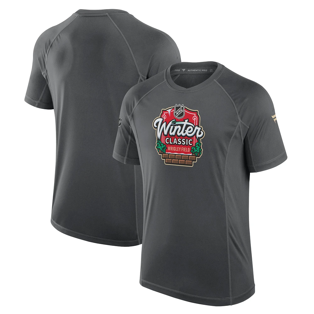 Fanatics 2025 NHL Winter Classic Authentic Pro Poly Tech T-Shirt - Gray