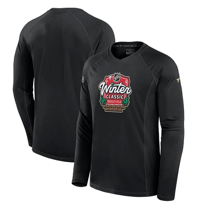 Men's Fanatics Black 2025 NHL Winter Classic Authentic Pro Tech Long Sleeve T-Shirt