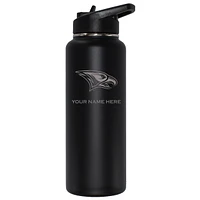The Memory Company Black North Carolina Central Eagles 34oz. Personalized Team Logo Laser Etch Quencher Bottle