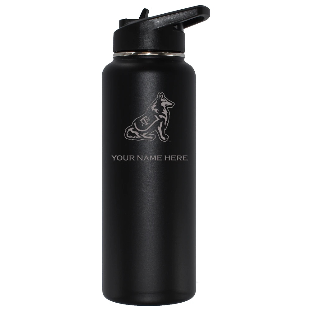The Memory Company Black Texas A&M Aggies 34oz. Personalized Team Logo Laser Etch Quencher Bottle