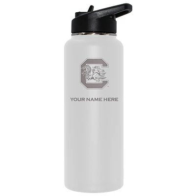 The Memory Company White South Carolina Gamecocks 34oz. Personalized Team Logo Direct Print Quencher Bottle