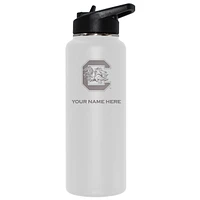 The Memory Company White South Carolina Gamecocks 34oz. Personalized Team Logo Direct Print Quencher Bottle