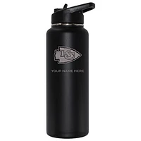 The Memory Company Black Kansas City Chiefs 34oz. Personalized Team Logo Direct Print Quencher Bottle