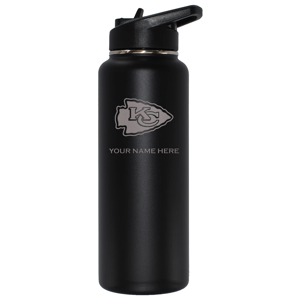 The Memory Company Black Kansas City Chiefs 34oz. Personalized Team Logo Direct Print Quencher Bottle