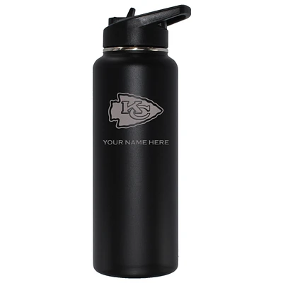 The Memory Company Black Kansas City Chiefs 34oz. Personalized Team Logo Direct Print Quencher Bottle