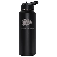 The Memory Company Black Kansas City Chiefs 34oz. Personalized Team Logo Direct Print Quencher Bottle
