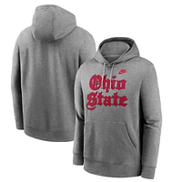 Men's Nike Gray Ohio State Buckeyes Old English Fleece Pullover Hoodie