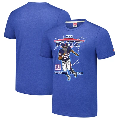 Men's Homage Lawrence Taylor Royal New York Giants NFL Blitz Retired Player Tri-Blend T-Shirt